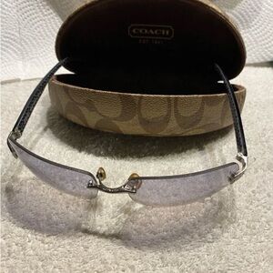 Coach Women's Silver and Black Glasses